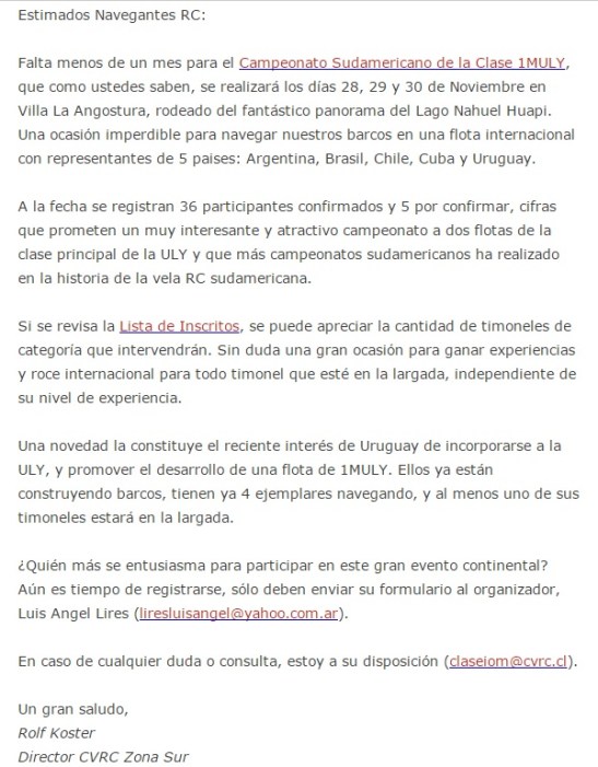 reaviso chileno - Sula - Bariloche -ARG