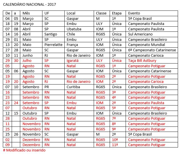 calendario nacional 2017